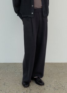 Pure supima tucked pants_Dawn grey