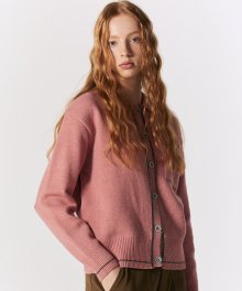 Cut-out knit cardigan [PINK]