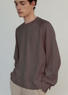 Pure supima double crew neck pullover_Wood