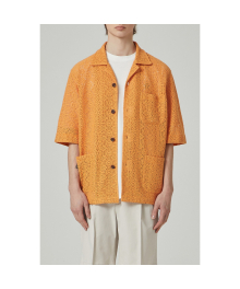 crochet pocket half sleeve shirt_CLSAM23002ORX