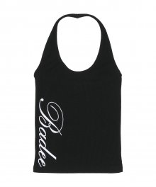 Ribbed Halter Top Black