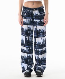 Gwen Collage Lowrise Pants Blue