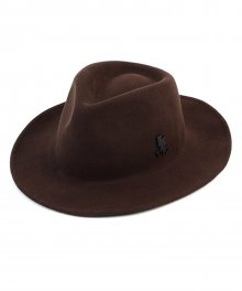 V Wire Brown Wool Fedora 울페도라