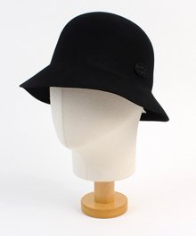 Edgecut Wool Black Cloche Hat 울페도라