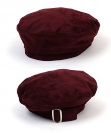 Belted Wine Suede Beret 스웨이드 베레모