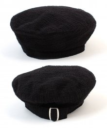 Belted Black Tweed Beret 트위드 베레모