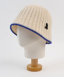 Blue Edge Ivory Knit Bucket Hat 니트버킷햇