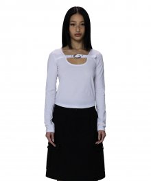 C BELTED SQUARE-NECK T-SHIRT_WHITE