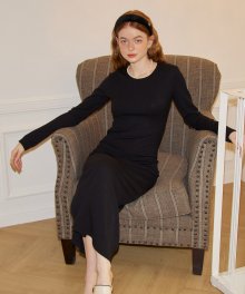 Basic Long Jersey Dress_ Black