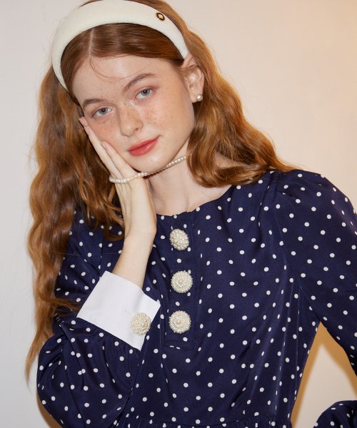 살롱 드 욘(SALON DE YOHN) Pearl Button Dot Dress - 사이즈 & 후기 | 무신사