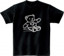 어썸어스(AWESOMEUS) (23SS)하트베어 로고 화이트 반팔 티셔츠 블랙