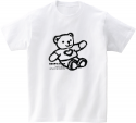 어썸어스(AWESOMEUS) (23SS)하트베어 로고 블랙 반팔 티셔츠 화이트
