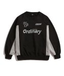엠오오(MOO) 오버핏 사이드 컷팅 유니폼 스웨트 셔츠 - 블랙