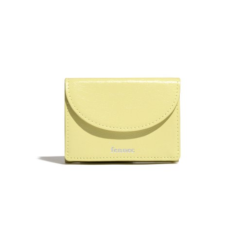 MUSINSA FENNEC CRINKLE HALFMOON MINI WALLET LEMON