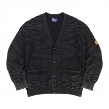 NATIVE PATTERN CARDIGAN STONE WASHED CHARCOAL_FP1KT32U