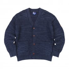 NATIVE PATTERN CARDIGAN STONE WASHED INDIGO_FP1KT31U