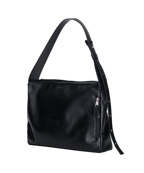 MUSINSA | IUGAMAKARAS Leather Square Multi Bag (Black)
