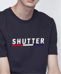 셔터(SHUTTER) 3LINE LOGO 반팔 티셔츠 (SRTS203) 블랙