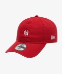 뉴에라(NEW ERA) MLB 워시드 미니 로고 뉴욕 양키스 언스트럭쳐 볼캡 레드