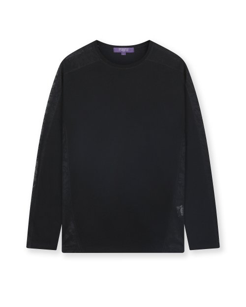 비슬로우(beslow) MESH COMBI T-SHIRTS BLACK