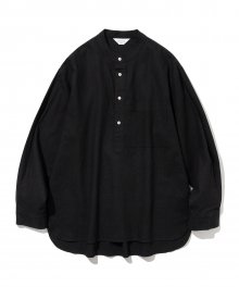 linen pocket pullover shirts black