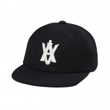 A LOGO EMBLEM WOOL BALL CAP BLACK