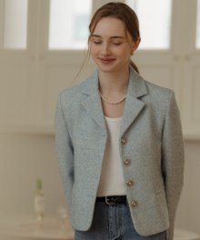 Grace tweed jacket_Skyblue