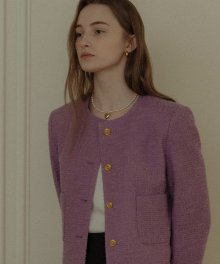 Romantic tweed jacket_Purple