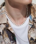 먼데이에디션(MONDAY EDITION) The Pearl and Onyx Ball Necklace For Mens