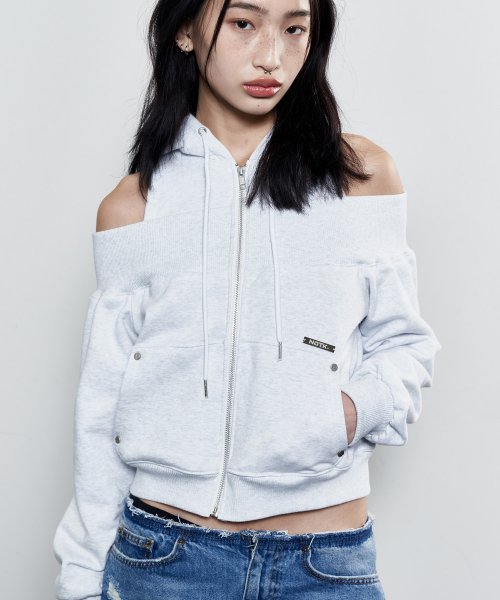 Hoodie with best sale open shoulders