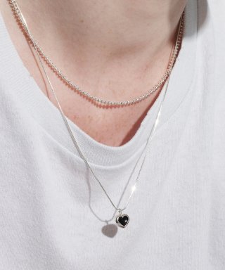 먼데이에디션(MONDAY EDITION) Baby Heart Black Necklace
