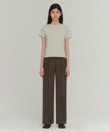 Pie wide slacks (Brown)