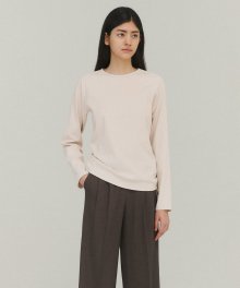 Rib basic tee (Pink beige)