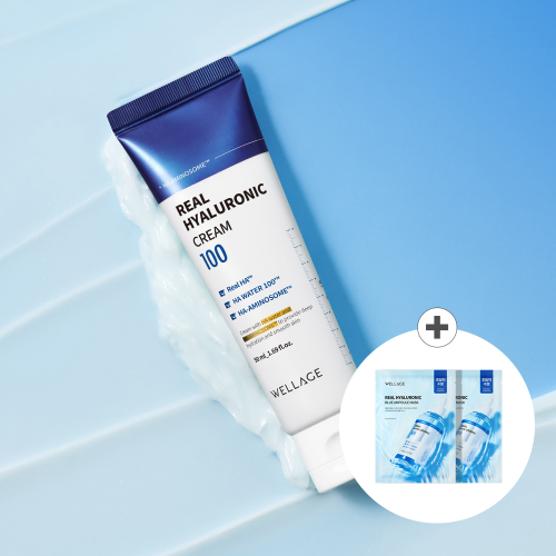 웰라쥬() 리얼 히알루로닉 100 크림 80ml (+블루앰플마스크 2매 증정) 상품 이미지