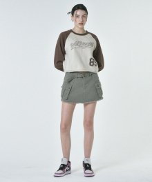cargo mini skirt (khaki)
