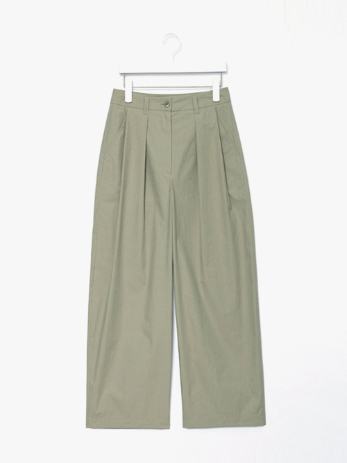 Брюки со складками силуэтные_Khaki