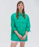 이지오 우먼(EZIO WOMEN) Double Out Pocket Shirt - Green