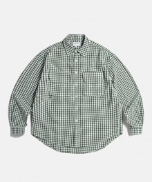 Double Pocket Gingham Shirts Green