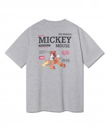 [Lee x Disney] 카우보이 미키마우스 그래픽 티셔츠 그레이
