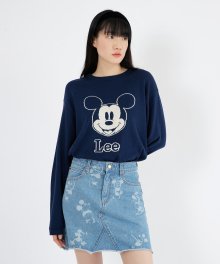 [Lee x Disney] 미키마우스 유니섹스 풀오버 니트 네이비
