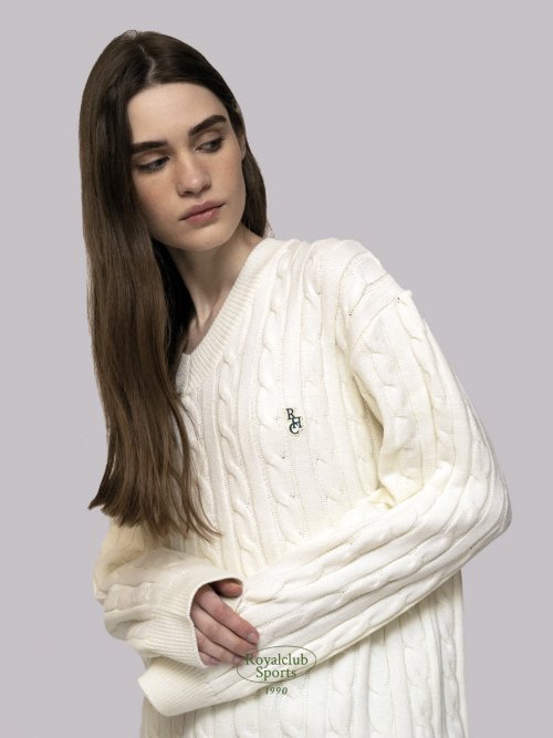 Wimbledon Cable-Knit Sweater for Women
