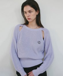 RIBBED CUT OUT KNIT_PURPLE