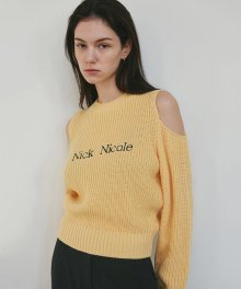 NICOLE CUT OUT CREW NECK KNIT_YELLOW