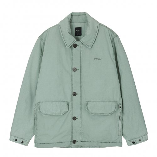 Пуховик с гарментным крашением Grayish Green
