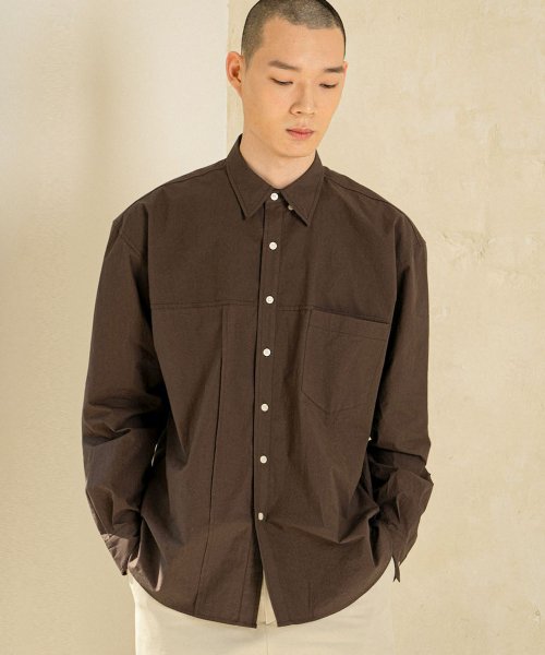 POCKET TUCK COTTON рубашкаS [ CHARCOAL ]