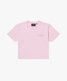 WOMENS EMBROIDERY CROPPED TEE-PINK
