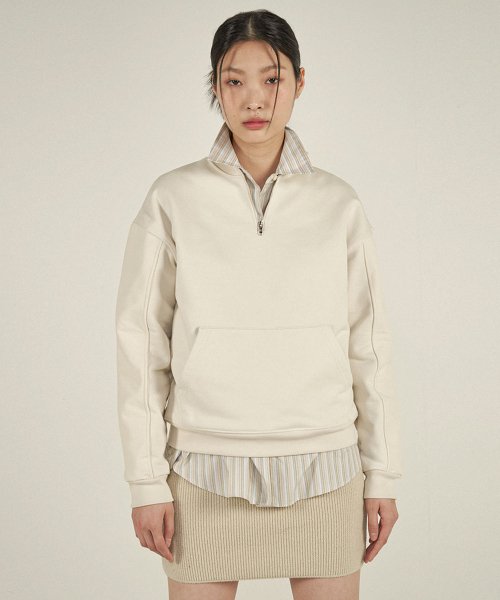 PATCHED HALF ZIPUP [ CREAM ]