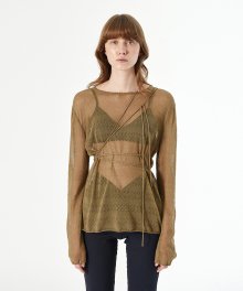 TIE UP LACE KNIT (khaki)