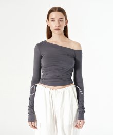 ONE SHOULDER SOFT TEE (grey)