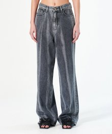 VERTICAL STRIPES DENIM PANTS (grey)